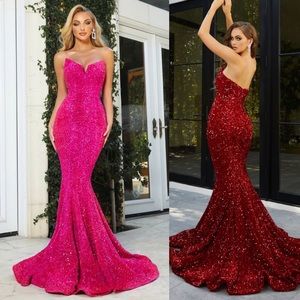 Moda Glam Stunning hot pink gown - size 6